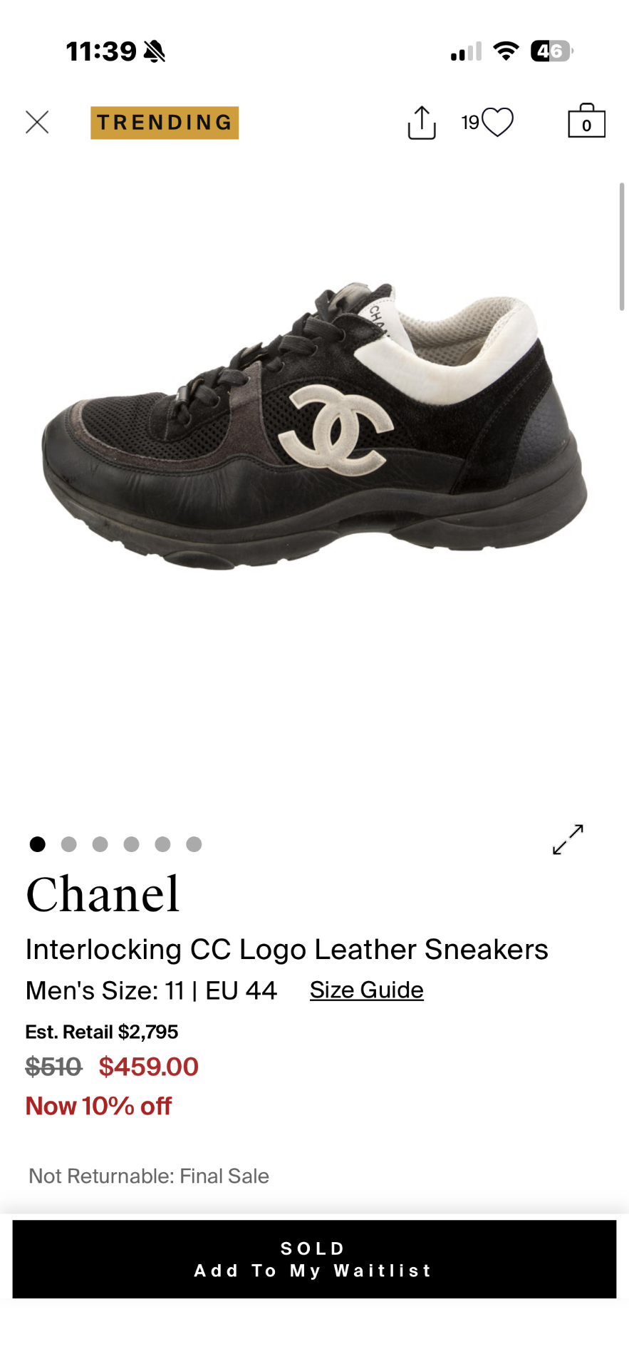 Chanel purchase receipt